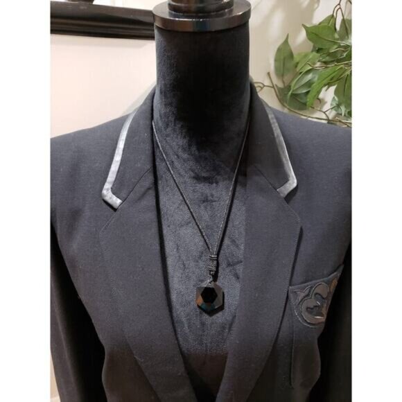 DIANA Women's Black Long Sleeve Single Breasted One Button Blazer Jacket Size M - Picture 2 of 12